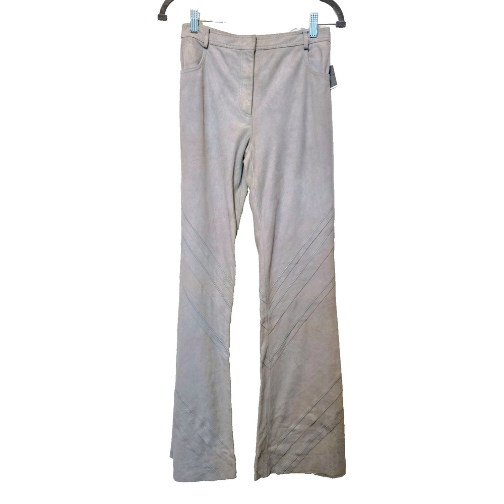 Alberta Ferretti vintage detailed suede leather size 6 pant Y2K NWT - Picture 11 of 14